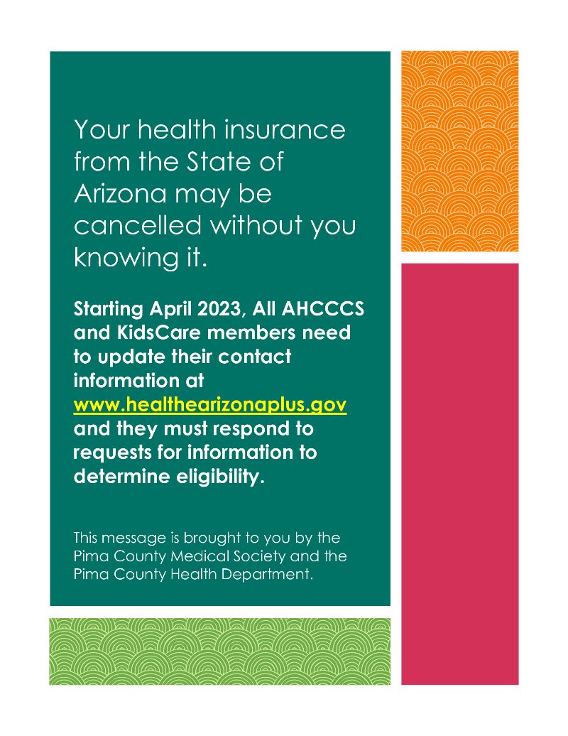 PCMS Member Corner Changes to AHCCCS and KidsCare Pima County